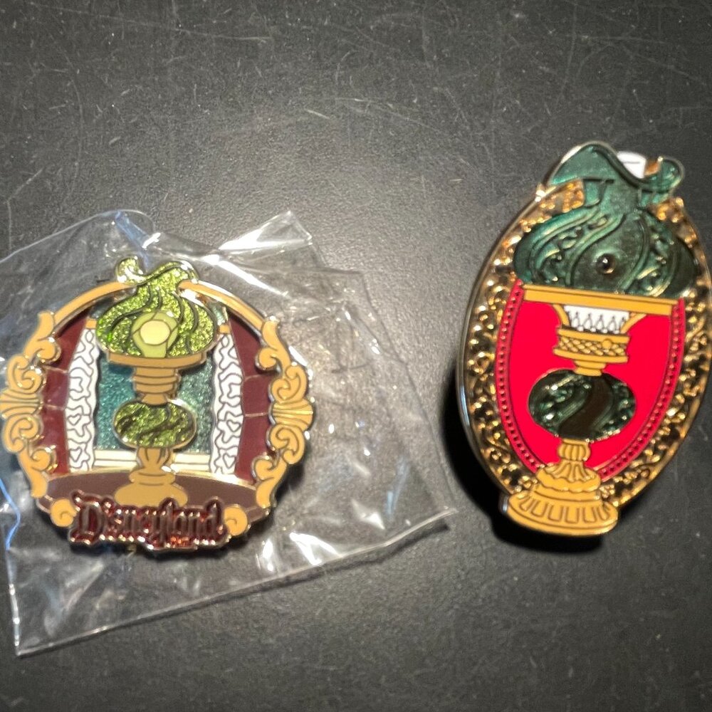 Two Rare Disneyland Walt's Apartment Lamp Pins for 50th Anniversary